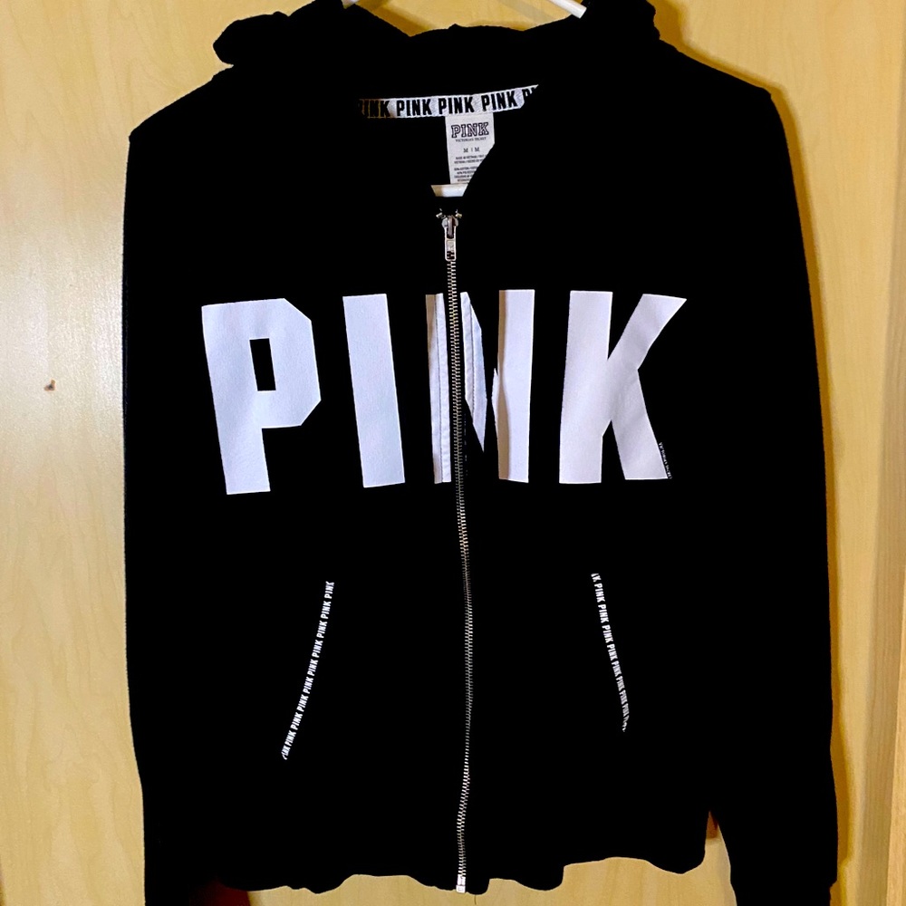 PINK black zip-up